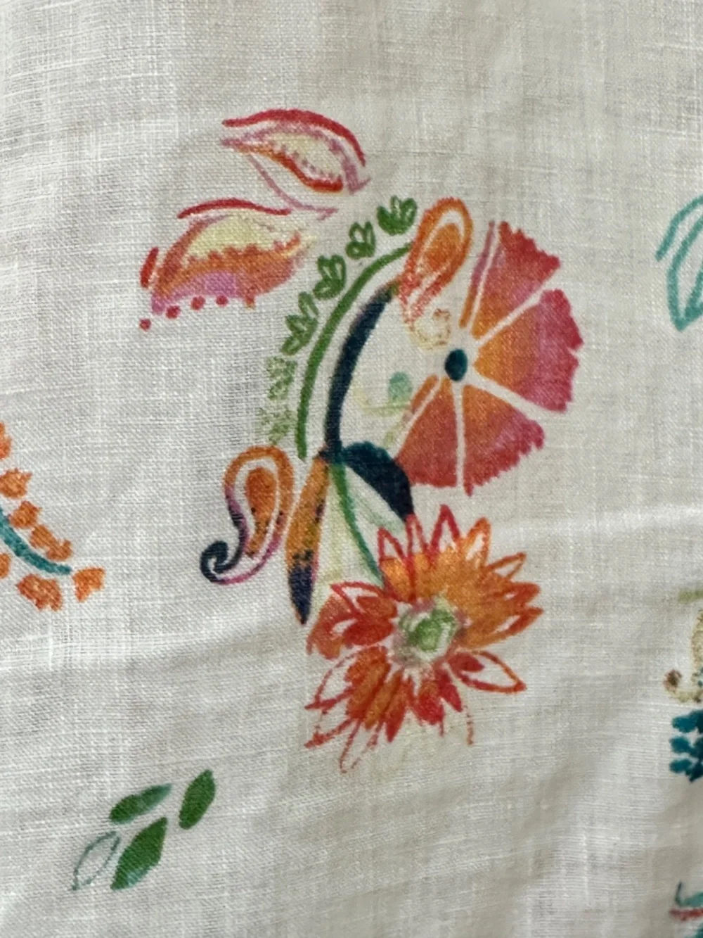 J. Jill Love Linen Sleeveless Top White Colorful Floral Buttons Small Tall - Picture 11 of 14